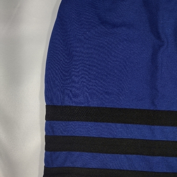 Basic House Bodycon Mini Skirt Blue And Black Size S - Picture 4 of 8